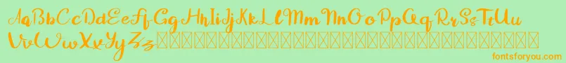 Guyona-Schriftart – Orangefarbene Schriften auf grünem Hintergrund