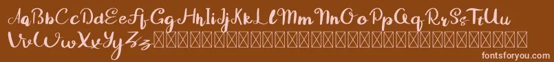 Guyona-Schriftart – Rosa Schriften auf braunem Hintergrund
