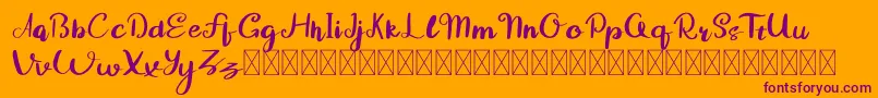 Guyona-Schriftart – Violette Schriften auf orangefarbenem Hintergrund