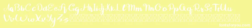 Guyona-Schriftart – Weiße Schriften auf gelbem Hintergrund