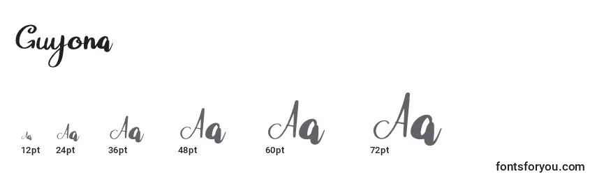 Guyona Font Sizes