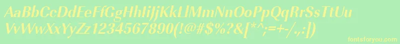 UrwimperialtextnarBoldOblique Font – Yellow Fonts on Green Background