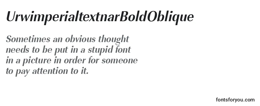 Review of the UrwimperialtextnarBoldOblique Font
