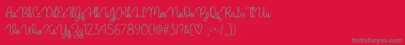 Guys My Age  -Schriftart – Graue Schriften auf rotem Hintergrund