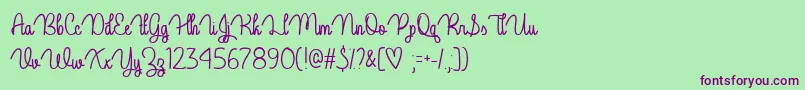 Więcej informacji o czcionce Guys My Age Czcionka Guys My Age – fioletowe czcionki na zielonym tle