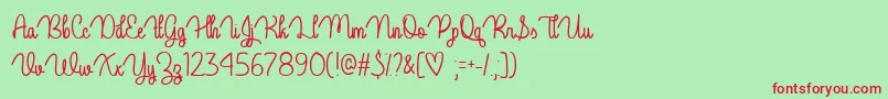 Guys My Age   Font – Red Fonts on Green Background