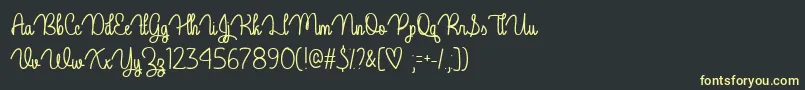 フォントGuys My Age   – 黒い背景に黄色の文字