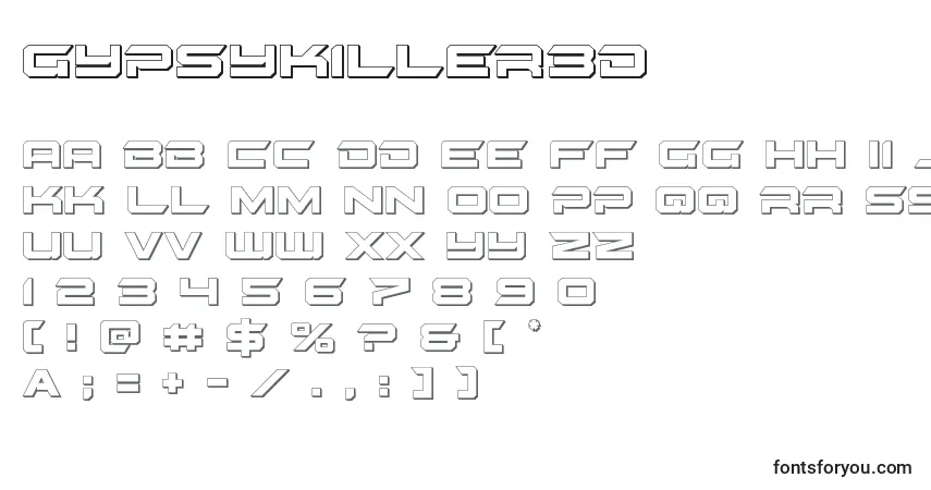 Gypsykiller3d (128774)フォント–アルファベット、数字、特殊文字