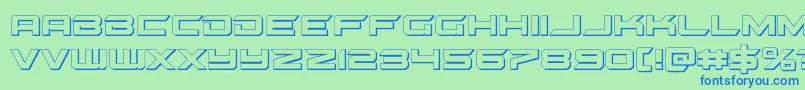 gypsykiller3d-Schriftart – Blaue Schriften auf grünem Hintergrund