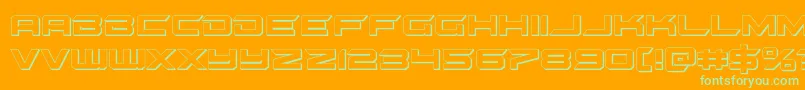 gypsykiller3d-Schriftart – Grüne Schriften auf orangefarbenem Hintergrund