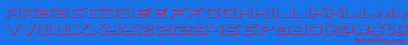 gypsykiller3d-Schriftart – Rote Schriften auf blauem Hintergrund