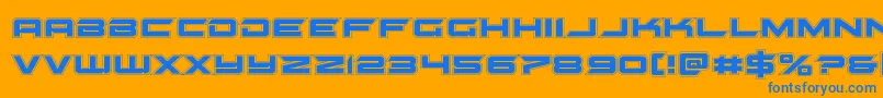 gypsykilleracad-Schriftart – Blaue Schriften auf orangefarbenem Hintergrund