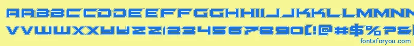 Czcionka gypsykilleracad – niebieskie czcionki na żółtym tle