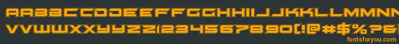 フォントgypsykilleracad – 黒い背景にオレンジの文字