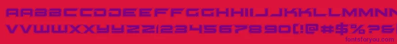 Czcionka gypsykilleracad – fioletowe czcionki na czerwonym tle