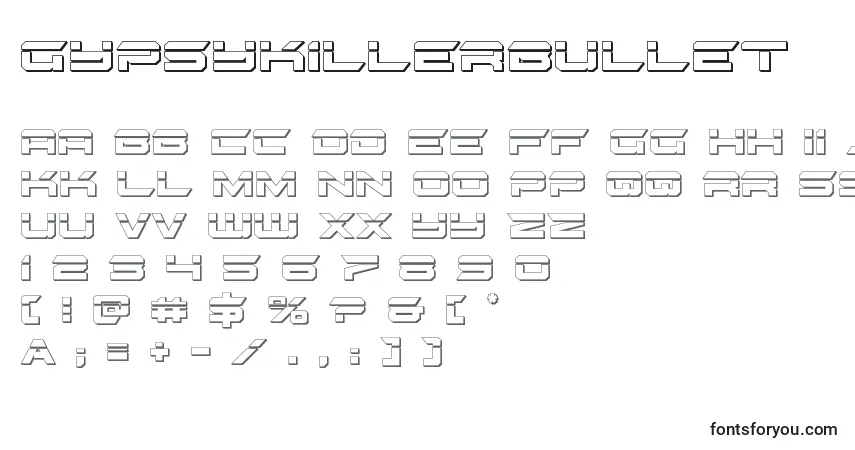 Gypsykillerbullet (128778)フォント–アルファベット、数字、特殊文字