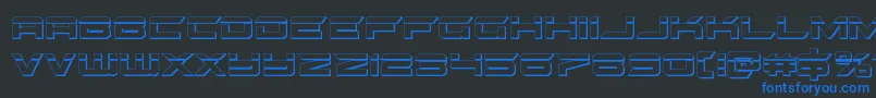 gypsykillerbullet-Schriftart – Blaue Schriften auf schwarzem Hintergrund