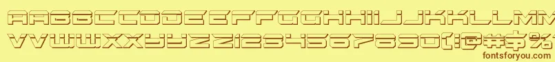 Fonte gypsykillerbullet – fontes marrons em um fundo amarelo