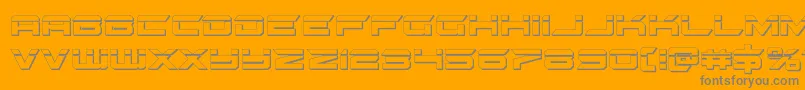 フォントgypsykillerbullet – オレンジの背景に灰色の文字