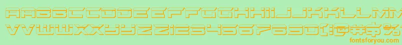 フォントgypsykillerbullet – オレンジの文字が緑の背景にあります。