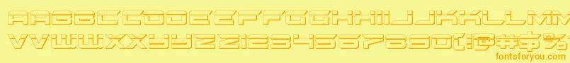 Fonte gypsykillerbullet – fontes laranjas em um fundo amarelo