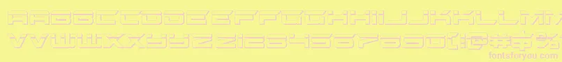 フォントgypsykillerbullet – ピンクのフォント、黄色の背景
