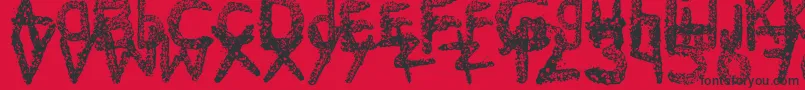 フォントKe$HanimalMadeByMidnightremedy – 赤い背景に黒い文字