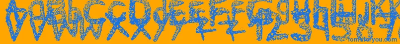 Ke$HanimalMadeByMidnightremedy-fontti – siniset fontit oranssilla taustalla