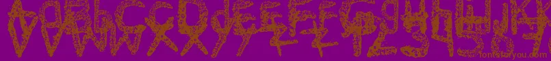 Saiba mais sobre a fonte Ke$HanimalMadeByMidnightremedy Fonte Ke$HanimalMadeByMidnightremedy – fontes marrons em um fundo roxo