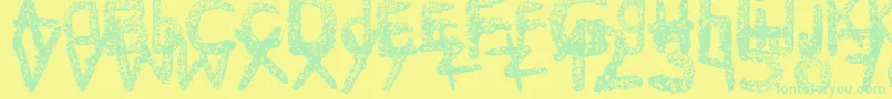 Ke$HanimalMadeByMidnightremedy-Schriftart – Grüne Schriften auf gelbem Hintergrund