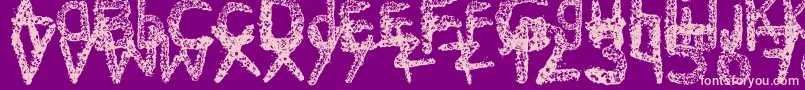 Fonte Ke$HanimalMadeByMidnightremedy – fontes rosa em um fundo violeta