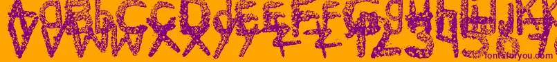 Ke$HanimalMadeByMidnightremedy Font – Purple Fonts on Orange Background
