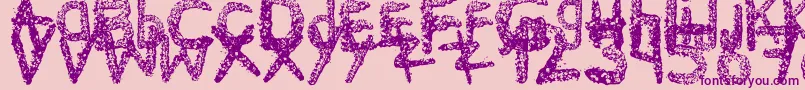 Ke$HanimalMadeByMidnightremedy-fontti – violetit fontit vaaleanpunaisella taustalla