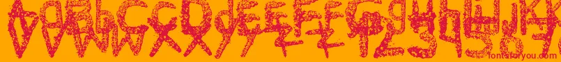 フォントKe$HanimalMadeByMidnightremedy – オレンジの背景に赤い文字