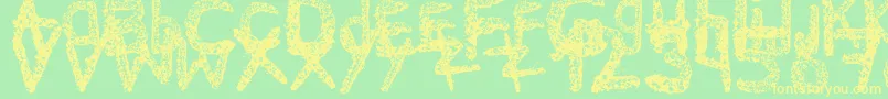 Шрифт Ke$HanimalMadeByMidnightremedy – жёлтые шрифты на зелёном фоне