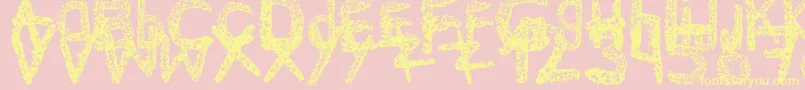 Police Ke$HanimalMadeByMidnightremedy – polices jaunes sur fond rose