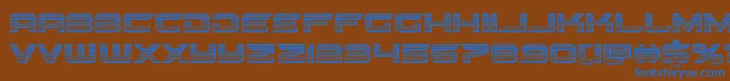 フォントgypsykillerchrome – 茶色の背景に青い文字