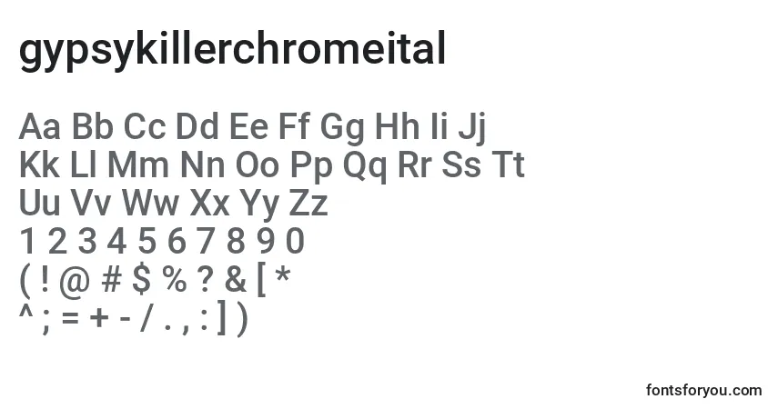 Gypsykillerchromeital (128781)フォント–アルファベット、数字、特殊文字