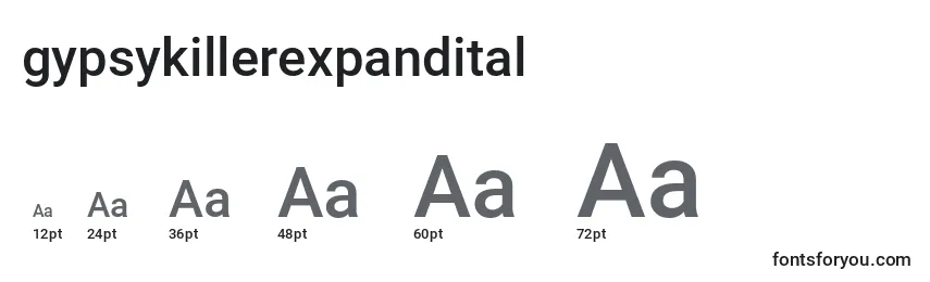 Размеры шрифта Gypsykillerexpandital (128785)