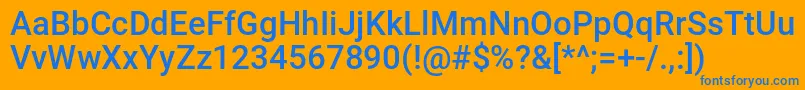 フォントgypsykillergrad – オレンジの背景に青い文字