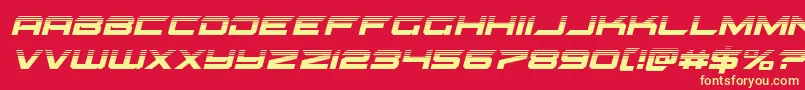 Fonte gypsykillerhalfital – fontes amarelas em um fundo vermelho