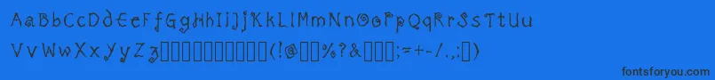 TricktreatsleepRegularRegular-Schriftart – Schwarze Schriften auf blauem Hintergrund