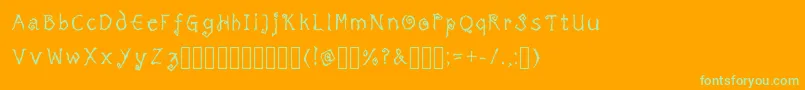 TricktreatsleepRegularRegular Font – Green Fonts on Orange Background