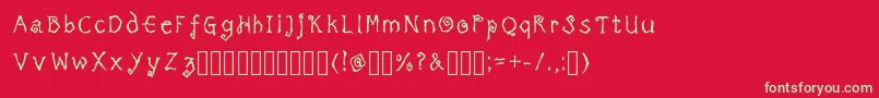 TricktreatsleepRegularRegular Font – Green Fonts on Red Background