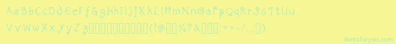 TricktreatsleepRegularRegular-fontti – vihreät fontit keltaisella taustalla