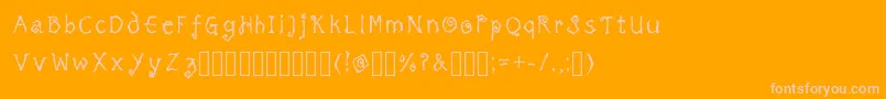 TricktreatsleepRegularRegular-Schriftart – Rosa Schriften auf orangefarbenem Hintergrund