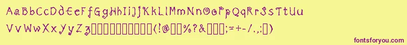 TricktreatsleepRegularRegular Font – Purple Fonts on Yellow Background