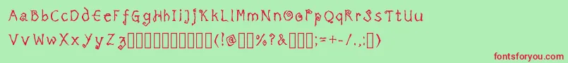 フォントTricktreatsleepRegularRegular – 赤い文字の緑の背景