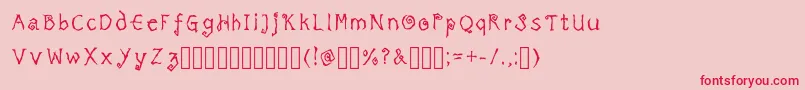 TricktreatsleepRegularRegular Font – Red Fonts on Pink Background