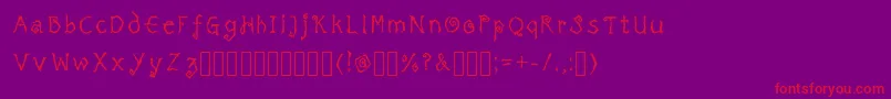 TricktreatsleepRegularRegular Font – Red Fonts on Purple Background